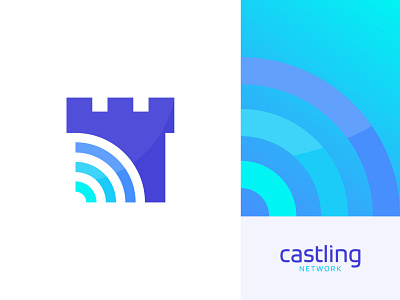 castle castle flat logo fort internet logo design modern logo network network security security tech wi fi wifi