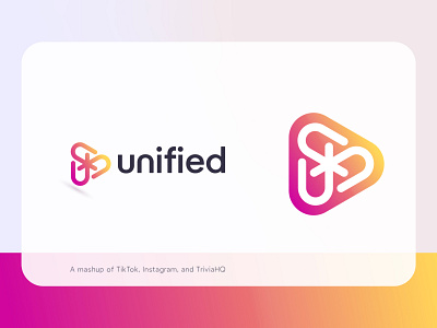 Unified brand identity design flat icon letter mark logo mark modern play button u letter video videography