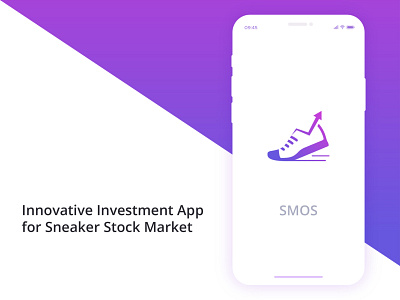 SMOS app icon app logo arrow brand identity company logo contemporary creative flat icon logo design logo designer logo idea logo mark minimal modern professional sneaker stock market up arrow vector