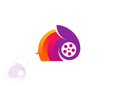 Elephant & Film reel animal brand identity cinema colorful contemporary design elephant entertainment icon logo designer mammoth mark modern movie production professional reel symbol vector