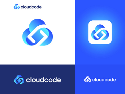 Cloud Code app logo arow best coding logo brand identity business logo cloud code coding developer developing fintech fullstack logo designer modern professional programming sky visual identity web developer