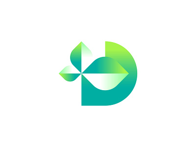 D brand identity creative flat green icon leaf logo logo designer logo mark mark mint modern nature plant professional symbol visual identity