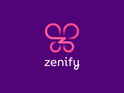 Zenify brand identity butterfly butterfly logo contemporary creative flat icon flat logo line art logo mark modern butterfly professional soft logo visual identity z letter z logo