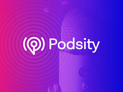 Podsity abstract logo brand identity flat gradiant letter mark logo mark modern logo monogram p letter podcast podcast brand podcasting professional smart logo