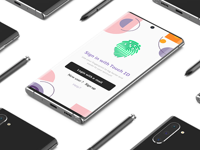 Touch ID sign-in UI app application illustration interface mockup ui uidesign uiux ux vector