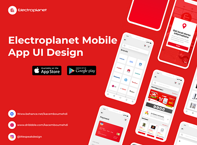 Electronics Store App UI Design (Electroplanet) app application branding design interface mockup ui uidesign uiux ux