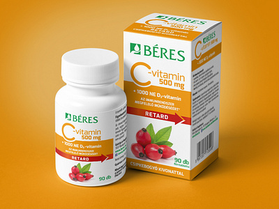 Packaging design - Vitamin C branding csomagolastervezes dietarysupplement packaging design vitamin c vitamincsomagolas