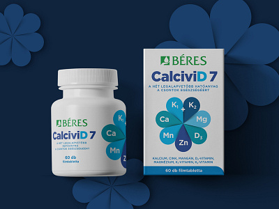 Béres CalciviD 7 packaging design (dietary supplement)