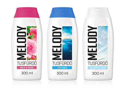 Packaging design - "Melody" showergels labeldesign packagingdesign