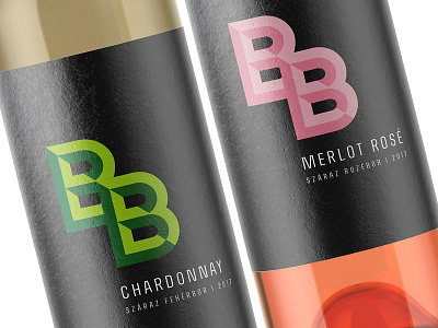 Logo and label design for hungarian wine "BB" labeldesign letterlogo logodesign packgingdesign typography typologo winelabel
