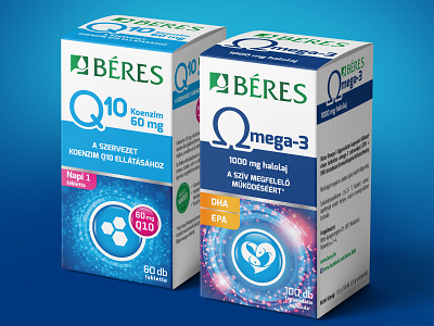 Packaging design for "Béres" vitamins dietarysupplement omega3 packagingdesign vitaminpackaging