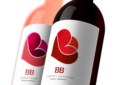 Wine label design for hungarian wines "BB" labeldesign packagingdesign typo typography winelabel winepackaging