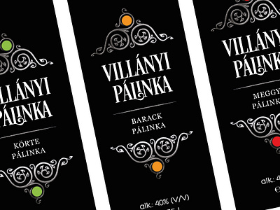 Spirit label design - "Villanyi" palinka label redesign