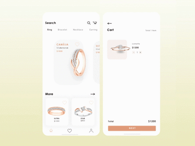 Jewelry Shop App app branding mobileapp ui ux