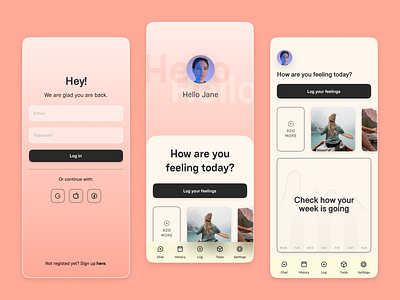 Vitae app health mental health mocks product design ui ux