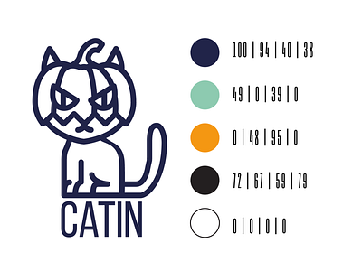 Catin Logo Colour Ways branding colour palette design logo creation vector