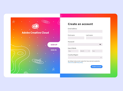 Sign Up For Adobe Creative Cloud abstract adobe adobecreativesuite adobexd creative creative design creativecloud galaxy playoff popular shot signup signupform space ui uidesign uiux webdesign website xd