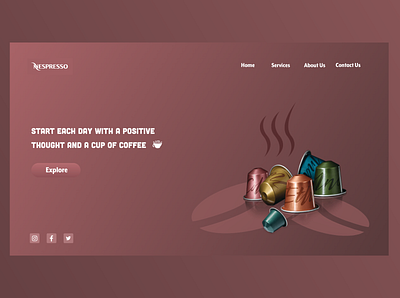 Nespresso adobexd branding capsule coffee design espresso nespresso shot ui uidesign uiux website xd xddailychallenge