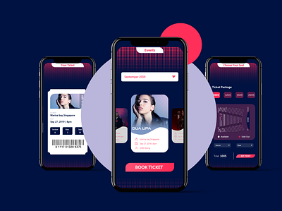 Booking Concert Ticket adobe application ui booking design mobile ui xd design