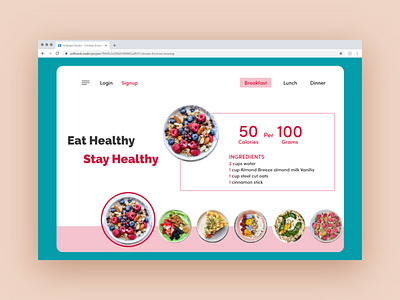 Healthy Food adobe adobexd design food healthyfood ui uiux website