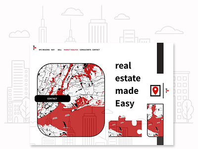 Real Estate Homepage design businesswebsite homepage ideas landing page design product page realestate red snazzymaps typography ui webdeign white