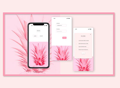 PINKNOTES ui -login appdesign application clean login notes app pastels pink products ui