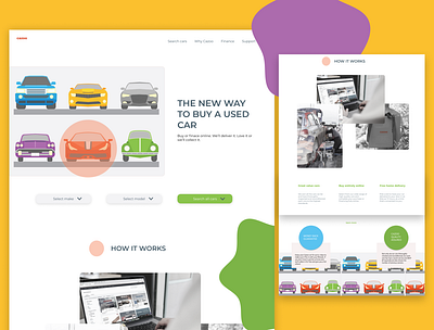 cazoo redesign website cars colorful design figma landing page design minimal redesign ui website white