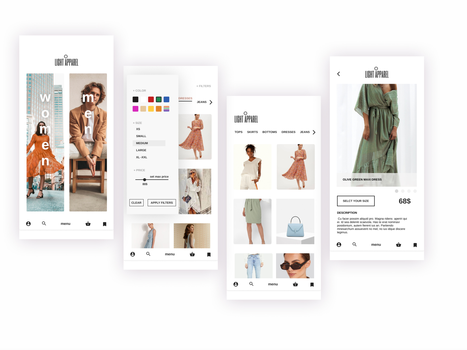 Shopping mobile UI Design by anthe on Dribbble