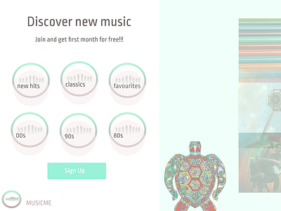 Second Page music web app design