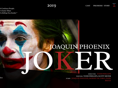 JOKER LANDING design figma ideas illustration joker landing page design movie art ui web