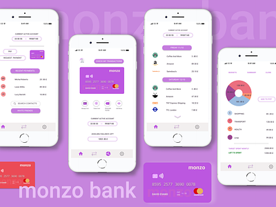 monzo redesign concept app application bank banking app design ideas illustration ios mauve monzo new version recreate redesign concept