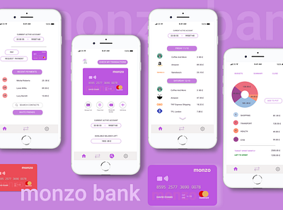 monzo redesign concept app application bank banking app design ideas illustration ios mauve monzo new version recreate redesign concept