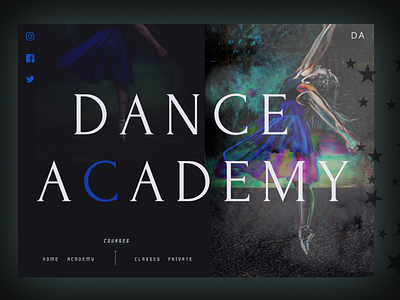 dance academy concept dance dance academy dark ui design ideas illustration landing page design ui web website