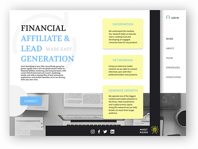 invest#minds business concept design financial investments landing page design product design typography ui web website