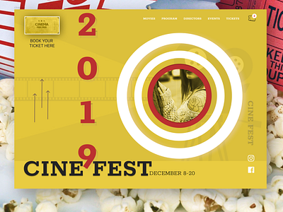 CINEMA FESTIVAL landing page cinema concept design festival ideas landing page design ui web yellow