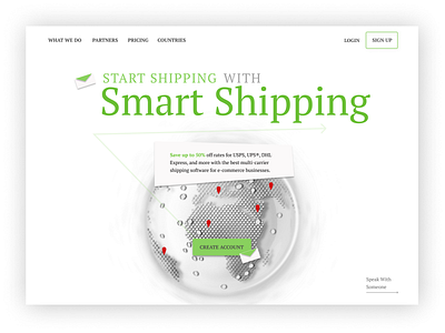 Shipping company landing page concept design green landing page design shipping company ui ux web website white