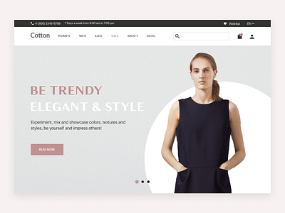 Homepage - Online store Cotton design home screen homepage landing page minimalistic online shop online store ui ux web design