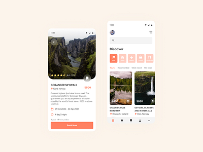 Travel service - Mobile App design mobile app travel app ui ux