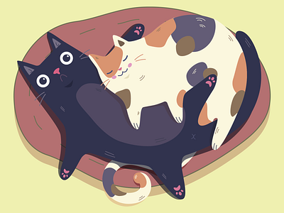 Cats illustration ipad vector