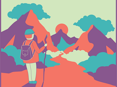 Trip illustrator mountains vector