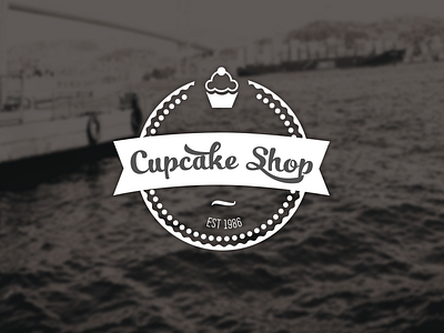 Cupcake Shop Label badge brand cupcake hipster icon label logo poster retro stamps vintage badge