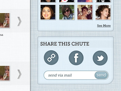 Chute me! blue chute icon linen texture