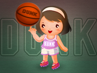 Dunk character dunk green illustration pink rebound vector