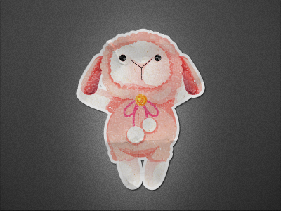 sheepy animal cute illustration pink texture