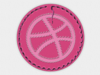 Dribbble Badge badge dribbble free icon psd social stitch texture thread