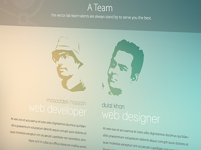 vector lab team page theme development vector lab web design