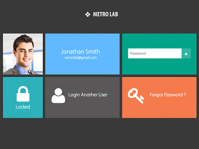 Metrolab Lockscreen admin backend dashboard design lock screen login metro template web