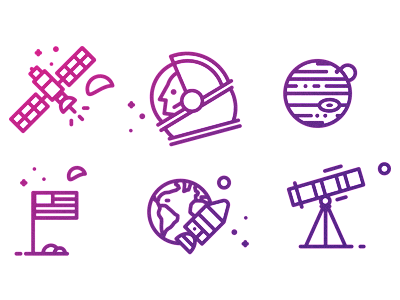 Space Is Amazing astronaut earth flag icon icons illustration jupiter logo satellite space telescope