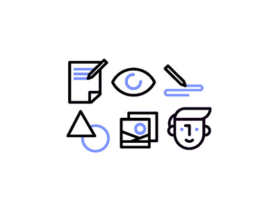 Visual Learning eye icon icons illustration logo paper pen picture scribble shapes student