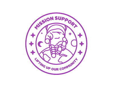 Mission Support astronaut badge community hand peace space